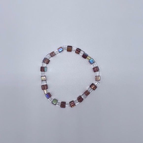 Handmade Glass Cube Bead Necklace & Bracelet Set - Picture 8 of 11